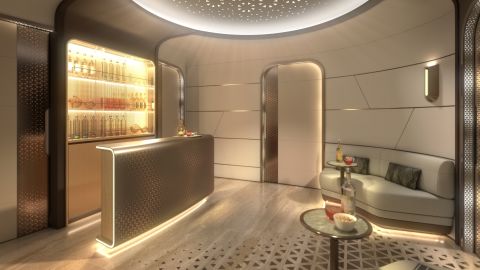 Unveiled at Dubai Airshow, CelestialSTAR is a new concept cabin design from Lufthansa Technik. It's designed for the BBJ 777-9 — the upcoming private jet version of Boeing's new widebody aircraft, the 777X.